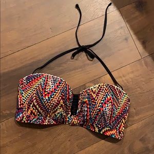 Lucky Brand size large bathing suit top multicolor